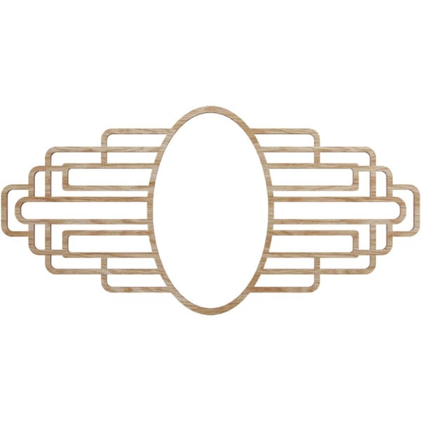 Ekena Millwork Elizabeth Wood Fretwork Pierced Ceiling Medallion, Red Oak, 16"W x 8"H x 4 3/8"IW x 7 5/8"IH x 1/4"T CMWP16X08X0250EBRO - main